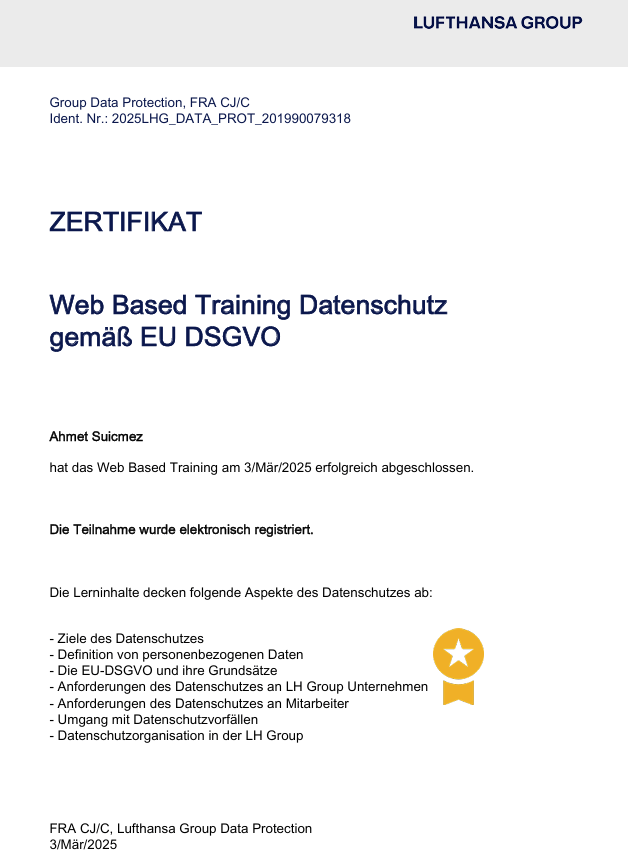 Web Based Training Datenschutz